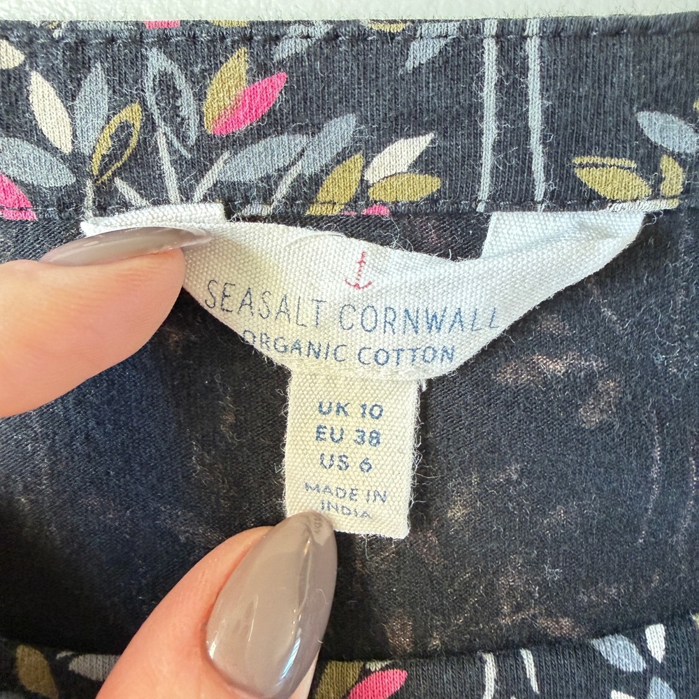 Seasalt Cornwall Organic Cotton Cottagecore Boho US 6 S‎ Midi Floral Tree - Picture 4 of 8